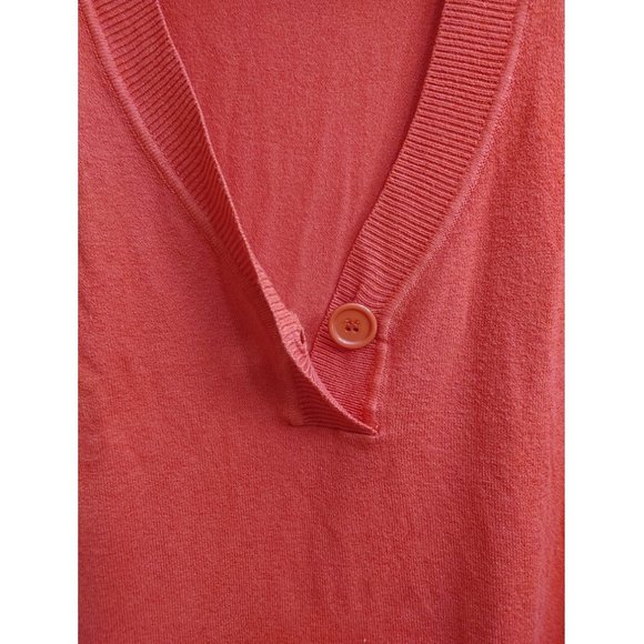 KNITTED BRIGHT RED SHORT SLEVE SHIRT - Picture 5 of 9